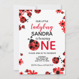 Convite de Aniversário para Menina de rua Ladybug