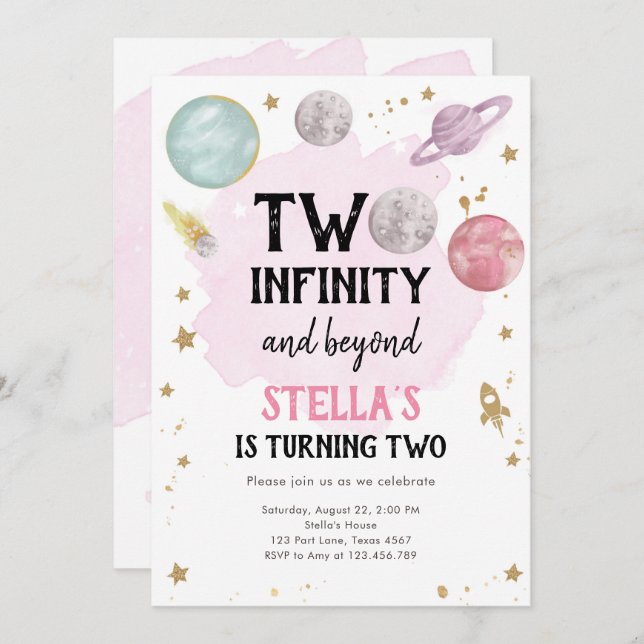 Convite De Aniversário Para Menina Do Planeta Exte (Frente/Verso)