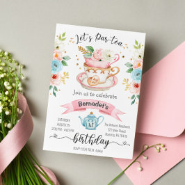 Convite de Aniversário para Menina do Tea Party