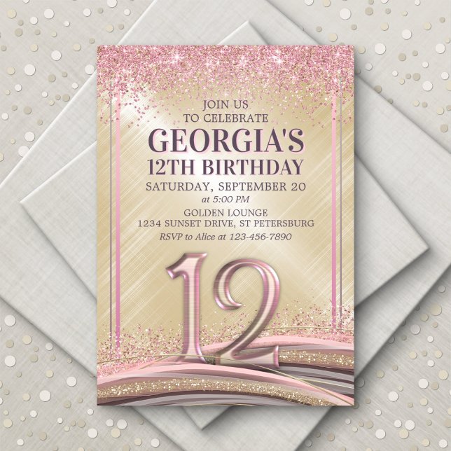 Convite de Aniversário para Meninas 12 (Criador carregado)