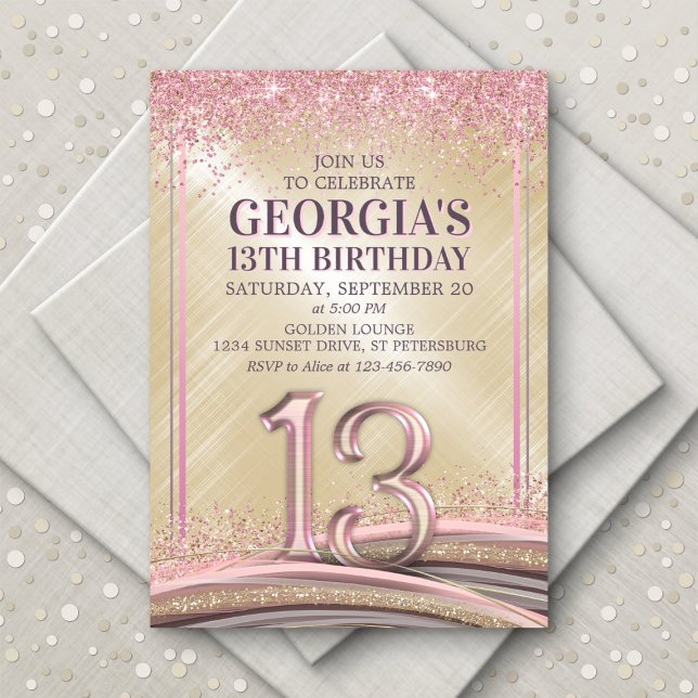 Convite de Aniversário para Meninas 13 (Criador carregado)