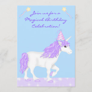 Convite de Aniversário para Meninas do Unicórnio P
