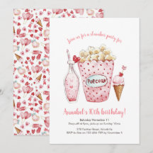 Convite de Aniversário para Meninas em Desmoroname