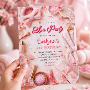 Convite de Aniversário para Meninas: Festa Cor-de-