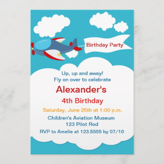 Convite de Aniversário para Menino de Avião
