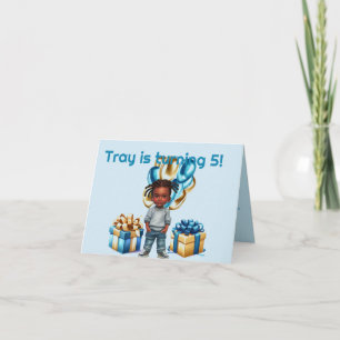 Convite de Aniversário para Menino de Tranças de P