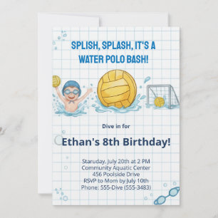 Convite de Aniversário para Menino: Festa na Pisci
