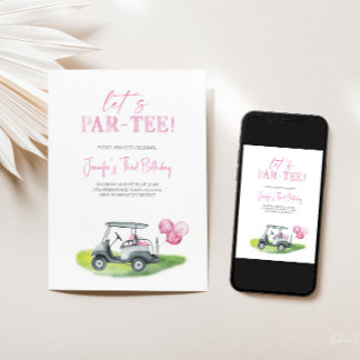 Convite de Aniversário para Mini Garota de Golfe P