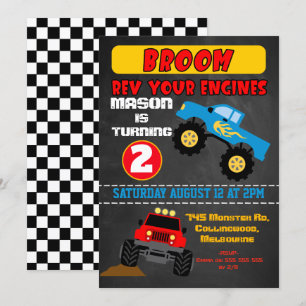 Convite de aniversário para monstros rapazes