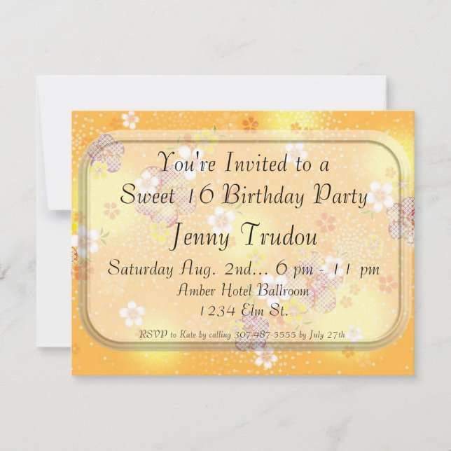 Convite de Aniversário para Multi-Fins Orientais O (Frente)