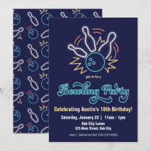 Convite de aniversário para Neon Cyber Boliches