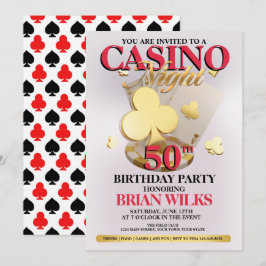 Convite de Aniversário para Noite de Cassino