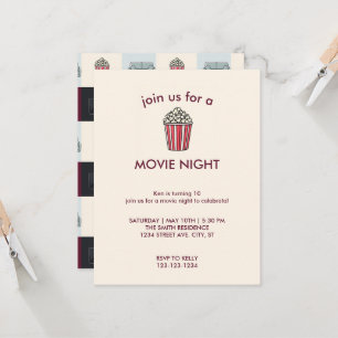 Convite de Aniversário para Noite de Cinema