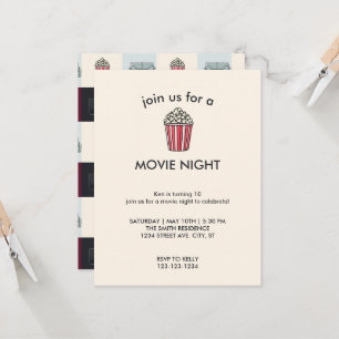 Convite de Aniversário para Noite de Cinema
