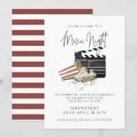Convite de Aniversário para Noite de Filme de Pipo