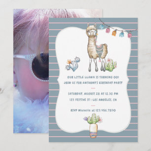 Convite de aniversário para nossos pequenos Llama