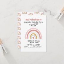 Convite de Aniversário para o Arco-Íris Bicho-Cinz