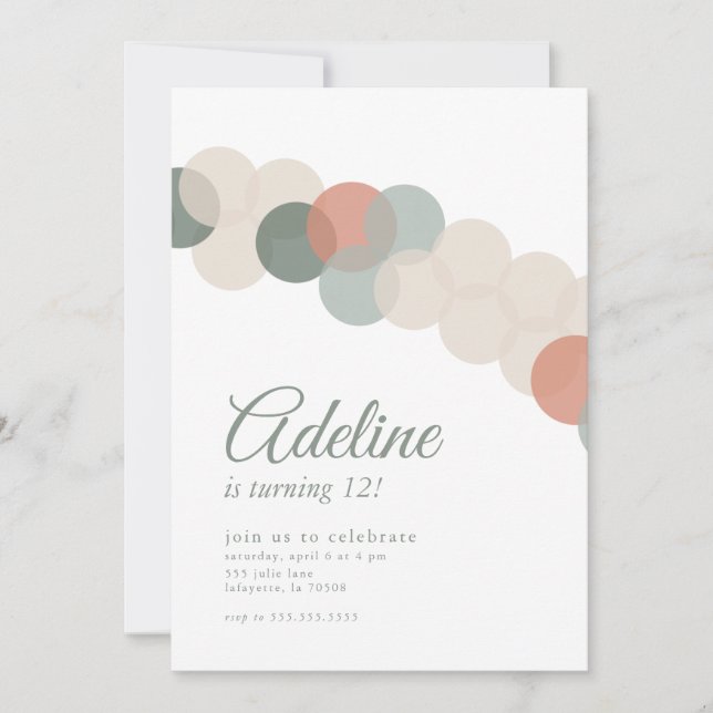 Convite de Aniversário para o Balão Garland (Frente)