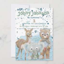 Convite de aniversário para o bebê criado com tema