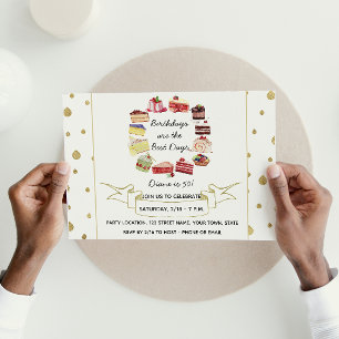 Convite de aniversário para o Bolo Elegante