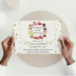 Convite de aniversário para o Bolo Elegante