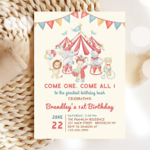 Convite de Aniversário para o Carnaval de Animais