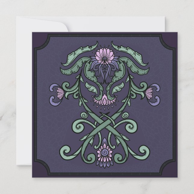 Convite de Aniversário para o Crest Ornamental Gót (Frente)