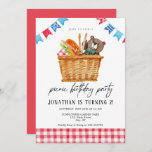 Convite de aniversário para o Picnic Kid<br><div class="desc">Convite de aniversário piquenique, uma ideia excelente para o primavera e aniversários de verão do seu filho. Adicione seu texto personalizado a este design, usando as caixas "Editar este modelo design" no lado direito do item, ou clique no botão azul "Personalizar" para organizar o texto, alterar as fontes e as...</div>