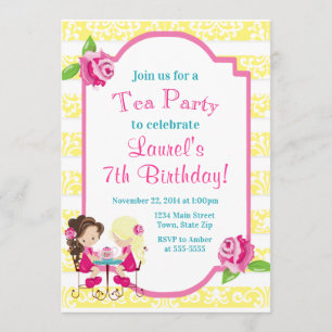 Convite de Aniversário para o Tea Party Convite pa