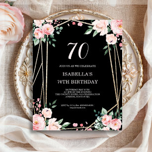 Convite de Aniversário para Orçamento de 70 Floral