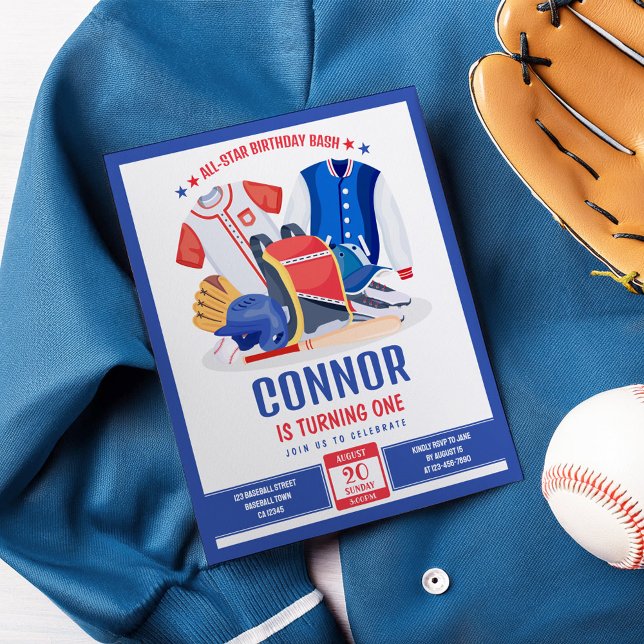 Convite de Aniversário para Orçamento de Baseball  (Criador carregado)