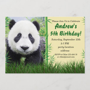 Convite de aniversário para Panda