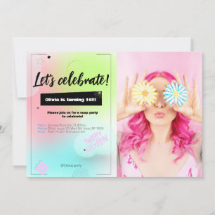 Convite de Aniversário para Partido de Cores