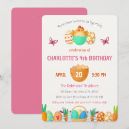 Convite de Aniversário para Páscoas Coloridas