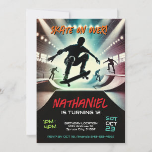 Convite de aniversário para patinetes para rapazes