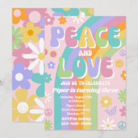 Convite de Aniversário para Paz e Amor
