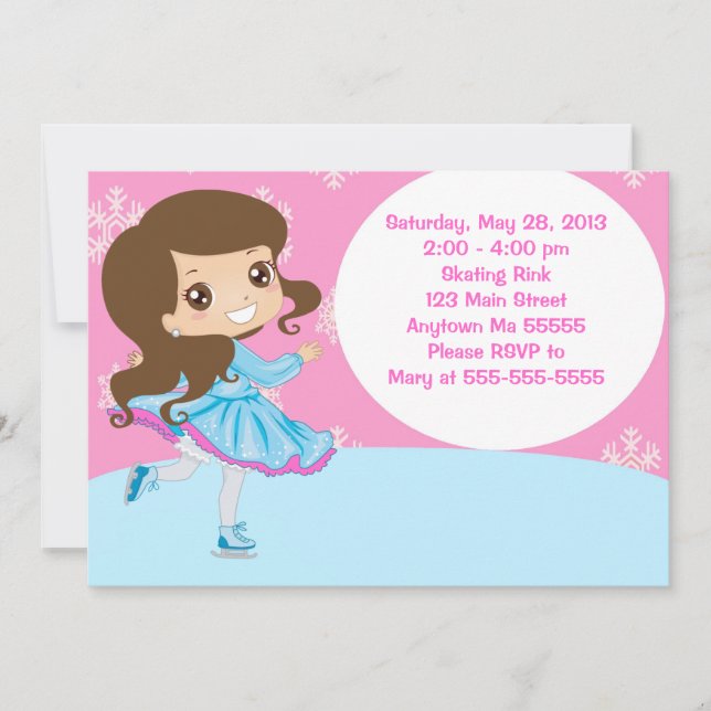 Convite de Aniversário para Pé de Gelo de Brunette (Frente)