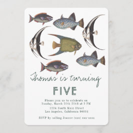 Convite de Aniversário para Peixes Vintage