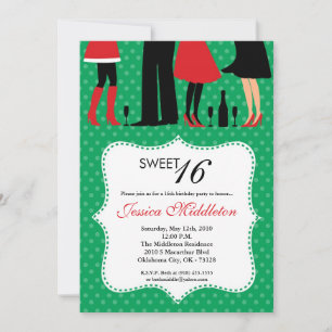 Convite de Aniversário para Pessoas Sweet 16 de Fe