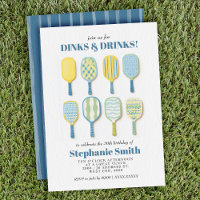 Convite de Aniversário para Pickleball Elegante de