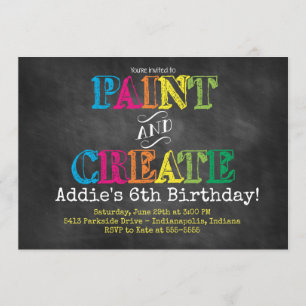 Convite de Aniversário para Pintura e Crio