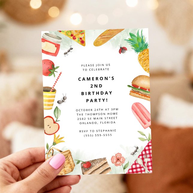 Convite de Aniversário para Piquenique (Criador carregado)