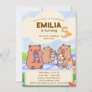 Convite de Aniversário para Piquenique do Capivara