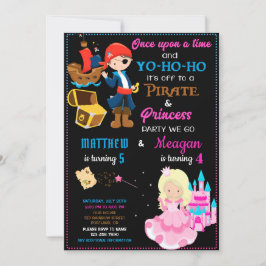 Convite de aniversário para Pirate e Princesa
