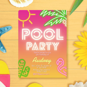 Convite de aniversário para piscina