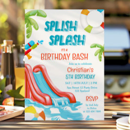 Convite de Aniversário para Piscina de Menino