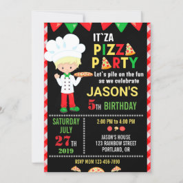 Convite de aniversário para Pizza cozinhar