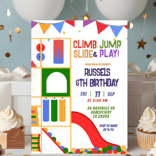 Convite de Aniversário para Playground Indoor Let'