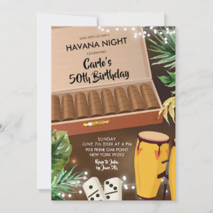 Convite de Aniversário para Praia de Havana Night