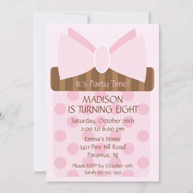 Convite de Aniversário para Presente de Festa (Frente)